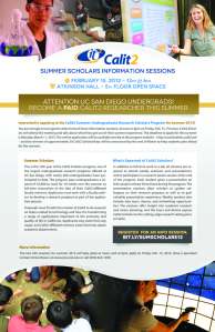 2013 Summer Scholars Info Session Flyer