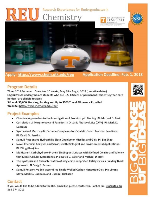 2017 University Of Tennessee Knoxville Chemistry Summer Research